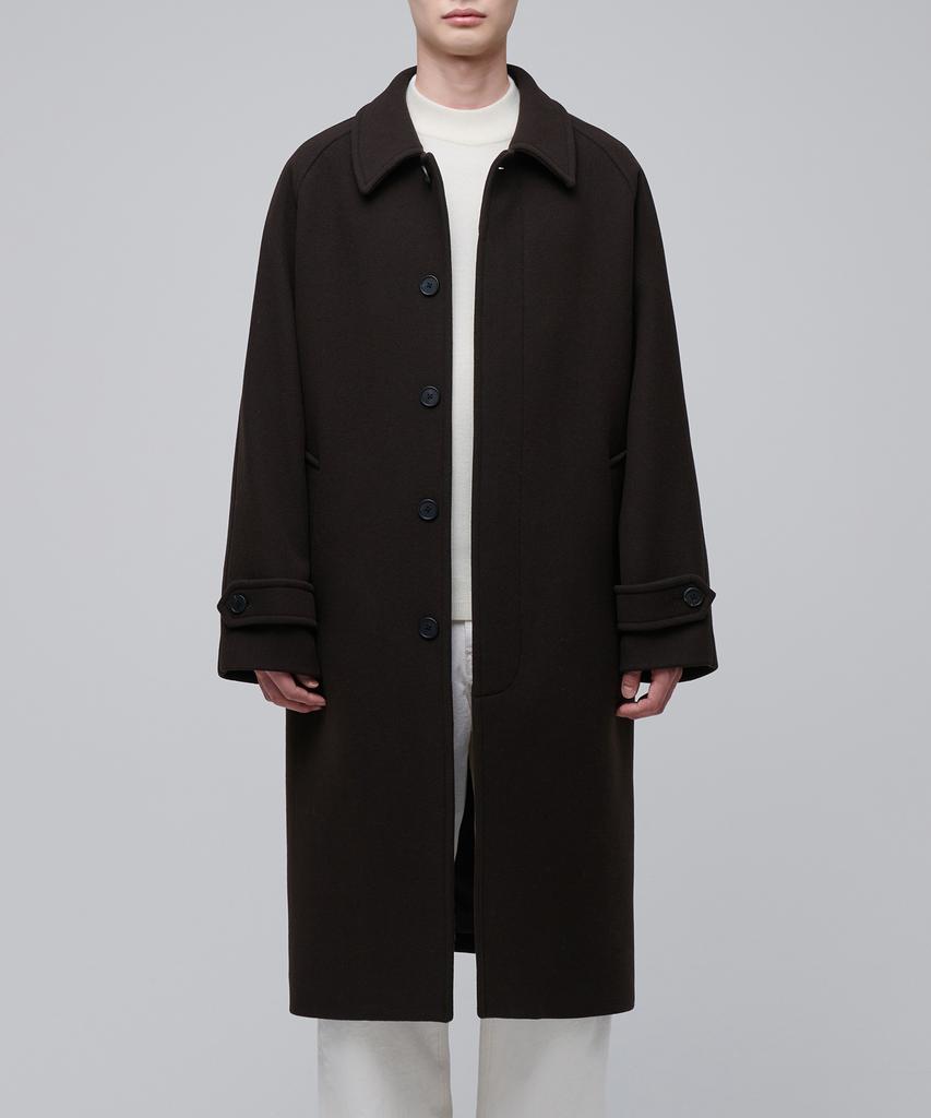 Musinsa Standard Manteau Balmacaan Surdimensionné en Mélange Cachemire [Marron Foncé]