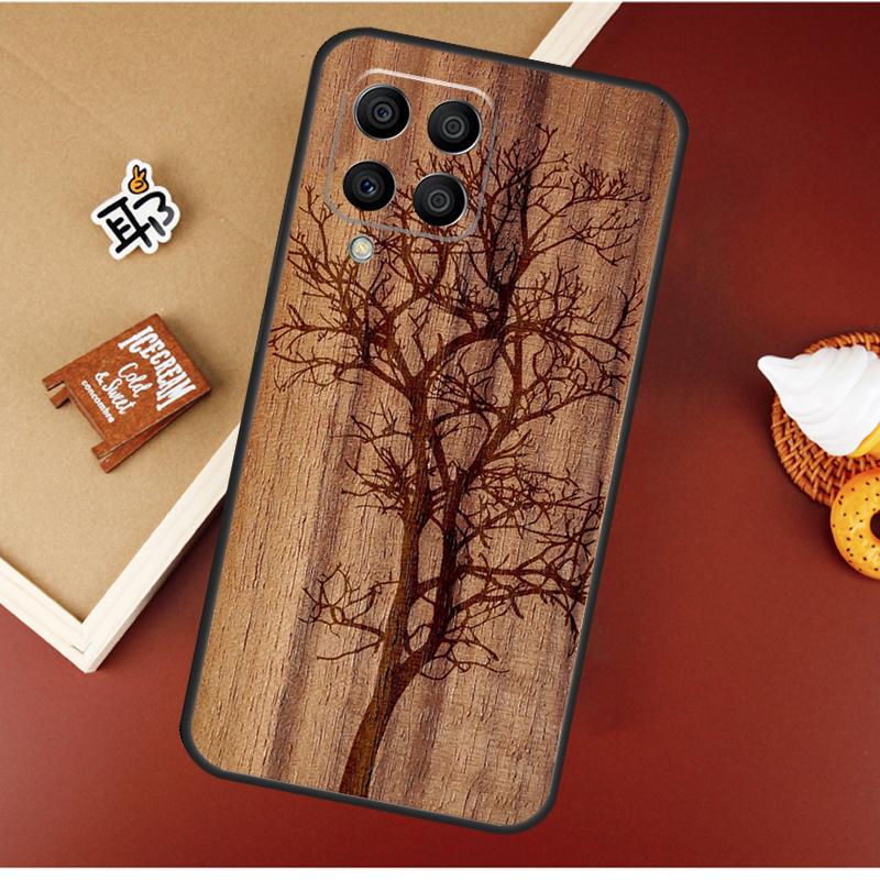 Tree Flower Bamboo Wood Case For Samsung Galaxy M21 M20 M23 M31 M11 M54 M14 M34 M13 M52 M32 M12 M16 M36 M56 M15 M55