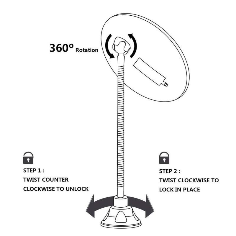 LED Makeup Mirror with Suction Cup, 360-Degree Swivel Flexible Gooseneck 10X Magnifying Foldable Precision Sharpness Mirror
