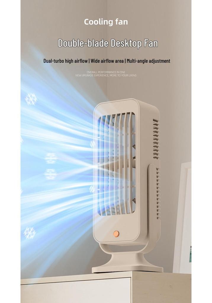 Dual-Blade USB Desktop Fan for Enhanced Airflow and Dormitory Use