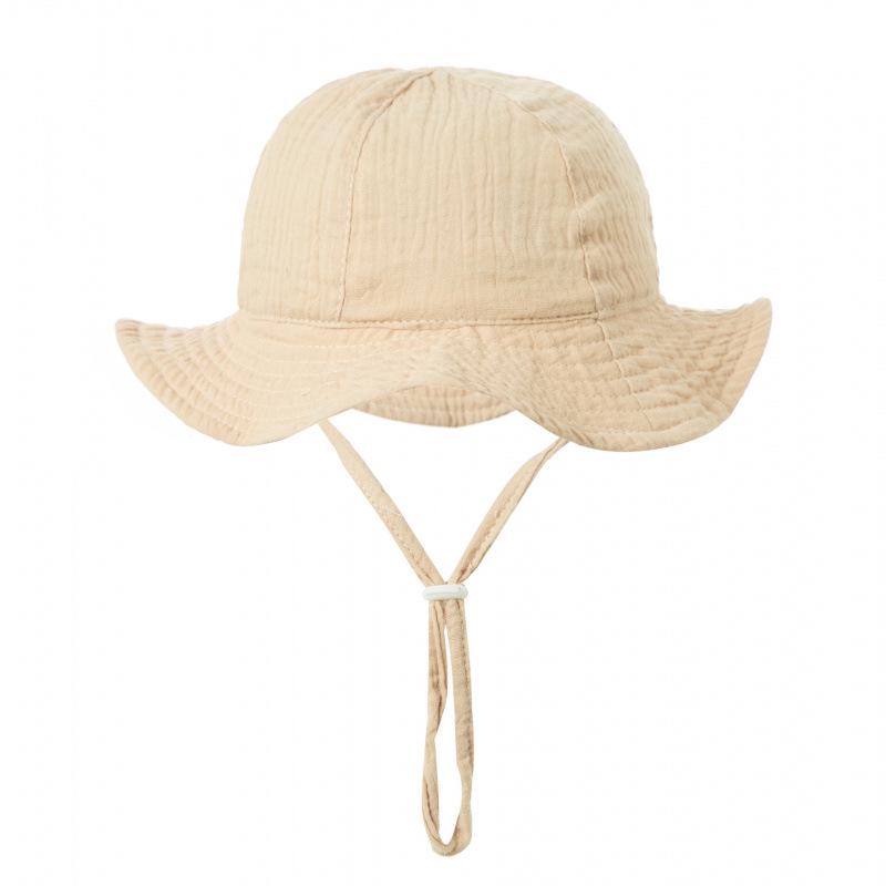 Cute Baby Cotton Bucket Hat - Printed Solid Color Sun Hat for 3-12M
