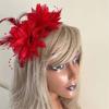 Luxurious Soft Feathered Hairpiece Flower Headwear Adjustable Headband for Halloween Festival Costume Coplay Party
