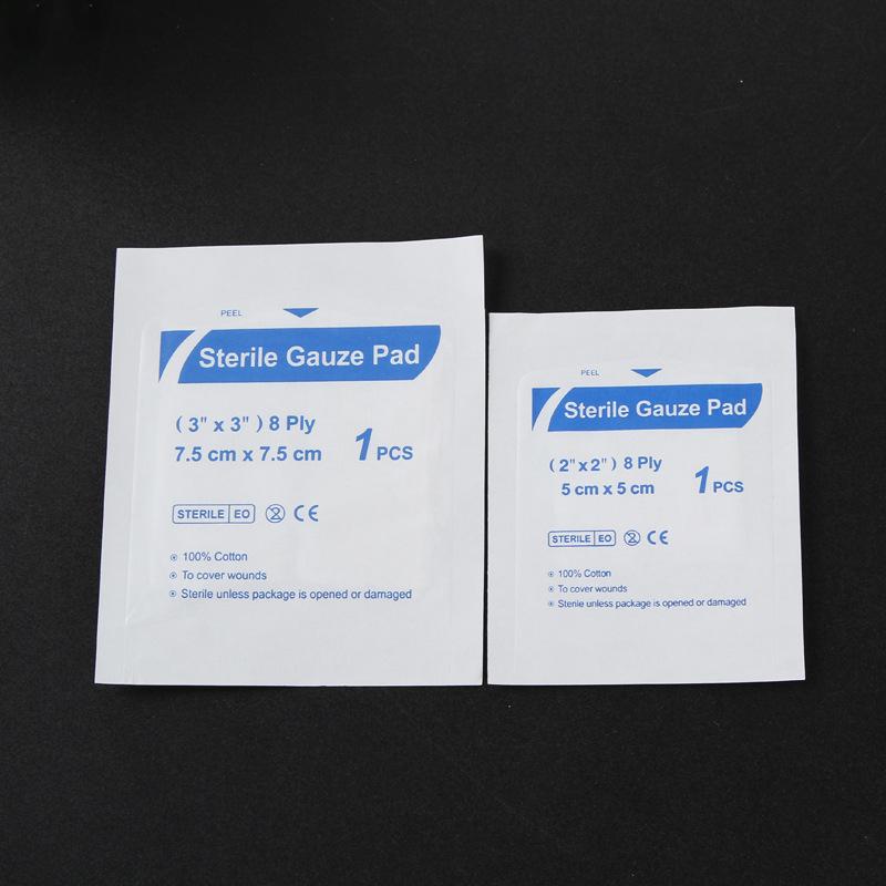 Individually Packaged 5cm First Aid Cotton Gauze Pads - 7.5x7.5cm