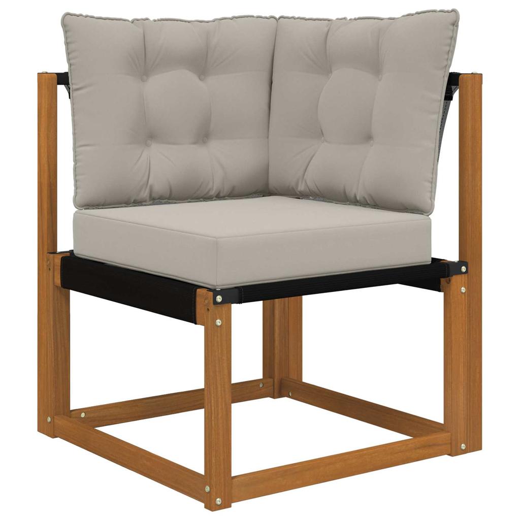Outdoor Sofa Set with Cushions 6 pcs Natural and Light Grey