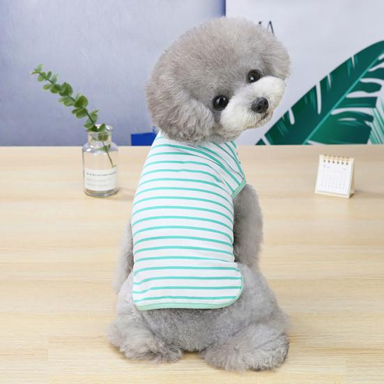 Dog Vest Stripe Design Two-legged Dog Cloth Sleeveless Soft Vest for Pet
