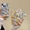 For IPhone17promax Rhinestone Phone Case for Apple 15 Pearl Flower Luxury 14 Rose Flower 13 Hard Case