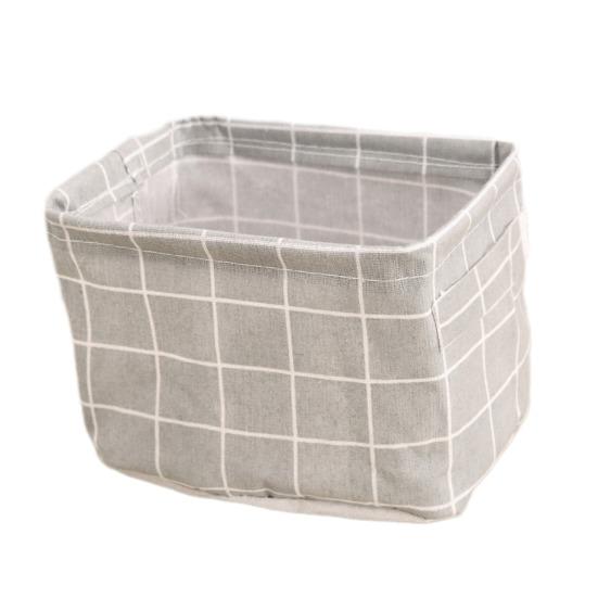 Foldable Storage Basket with Handles Waterproof Large Capacity Cotton Linen Printed