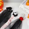 Simulation Hand Bone Hair Clip with Rose Barrettes Headwear Hairbands  Photo Props