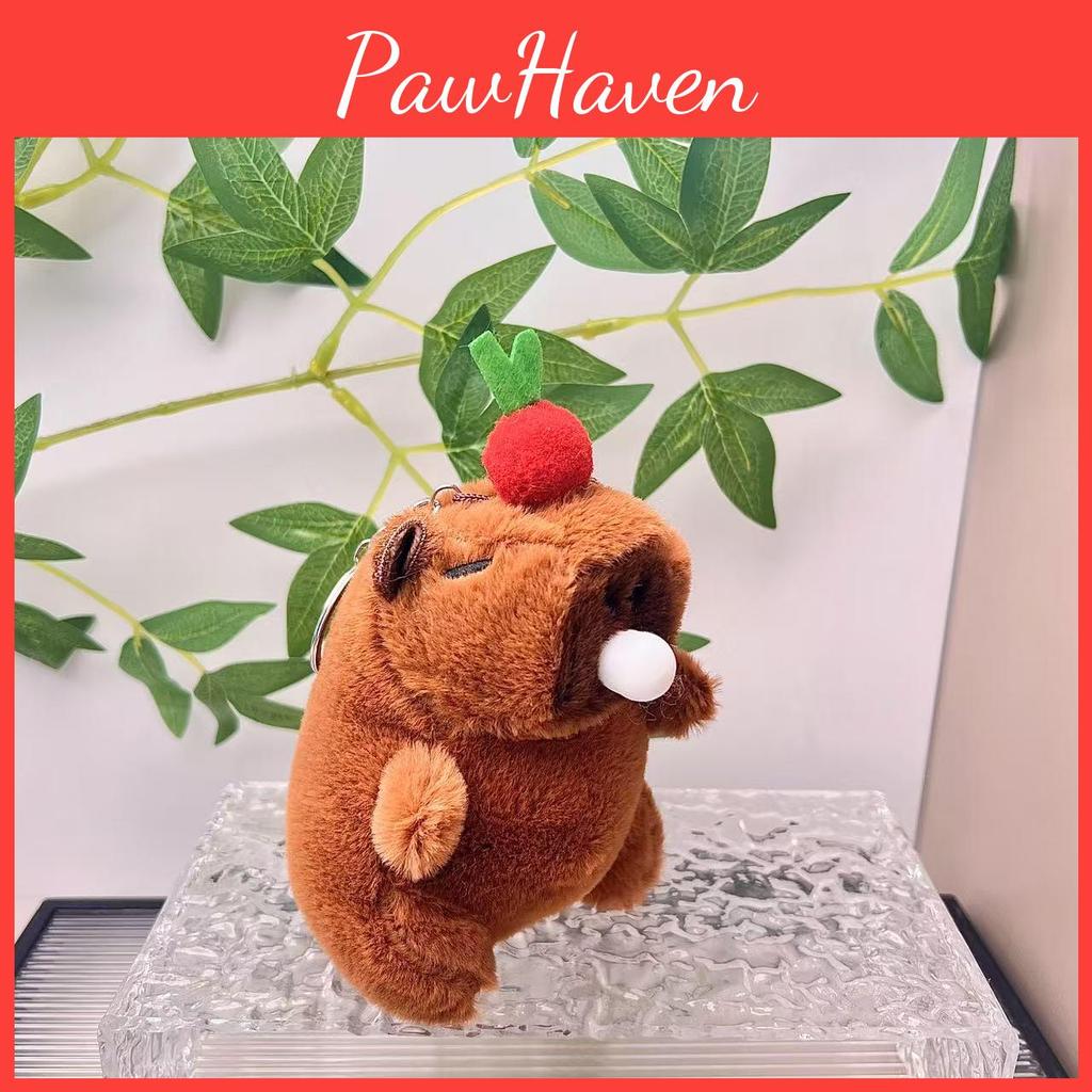 Cute Capybara Plush Toy Keychain With Bubble Blowing Design Ultra Soft And Fun