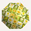 1pc Floral Patchwork Automatic Umbrella   Auto Open/Close Folding Umbrella with  8 Rib Frame, 3 Fold Compact Umbrella for Men & Women, 72