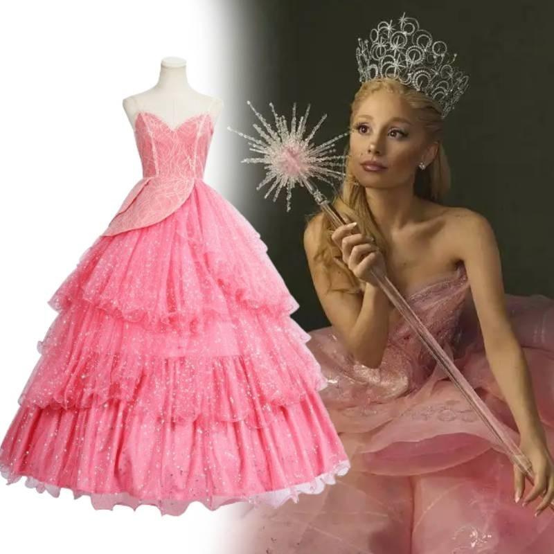 Wicked Character Glinda Cosplay Costume Dress For Halloween Party Festivals