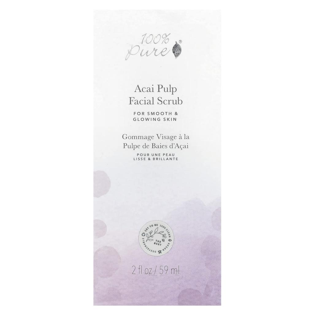 100% Pure, Acai Pulp Facial Scrub, 59Ml(2Fl Oz)