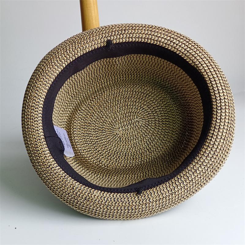 Men's Pork Pie Hat Vintage British Trilby Straw Hat Fedora Breathable Beach Sun Hat Handwoven Straw Panama Hat Cuban Travel Cap