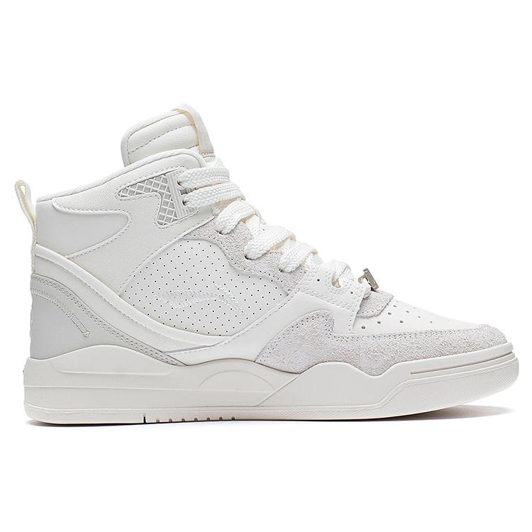 New LiNing Yuebai High Top Sports Casual Shoes Women's Ecru AGCS250-3