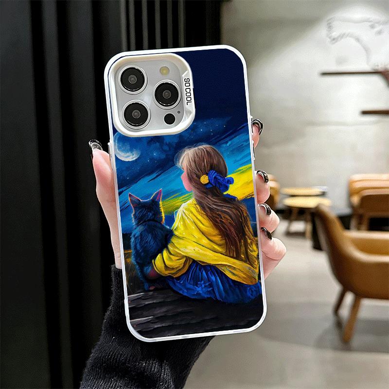 Blue Yellow Ukrainian Girl Soft Phone Case for iPhone 15 16 17 Pro Max 17Air 16E 14 Plus 13 12 Mini Shockproof Cover Back Shell