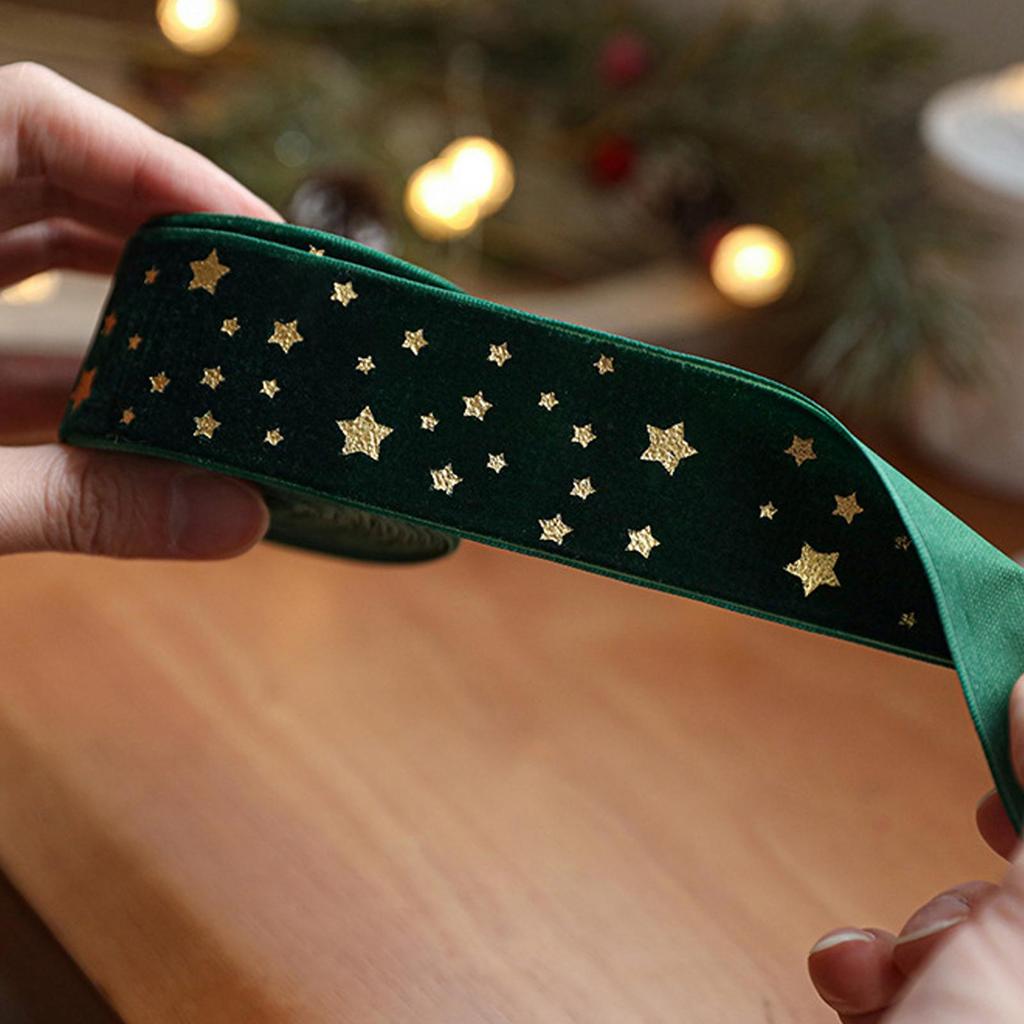 Christmas Ribbon Crafts Packaging 78 Inch Velvet Christmas Tree Ribbon For Wreath Bouquet Cake Baking Ornaments Wedding Flower