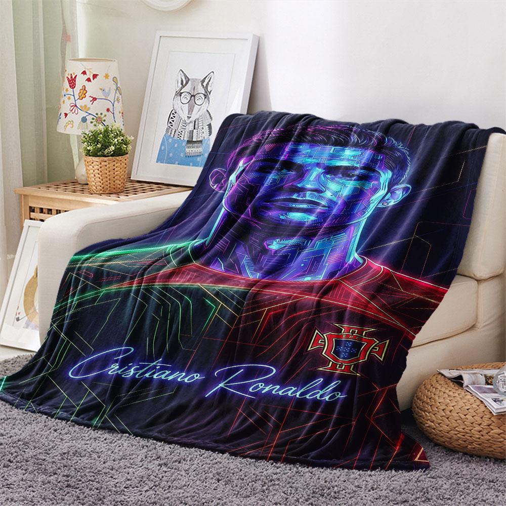 1PC CR7 Cristiano Ronaldo Patterned Flannel Blanket Suitable For All Seasons for Home Decor Warmth and Comfort Gifts Holiday Present