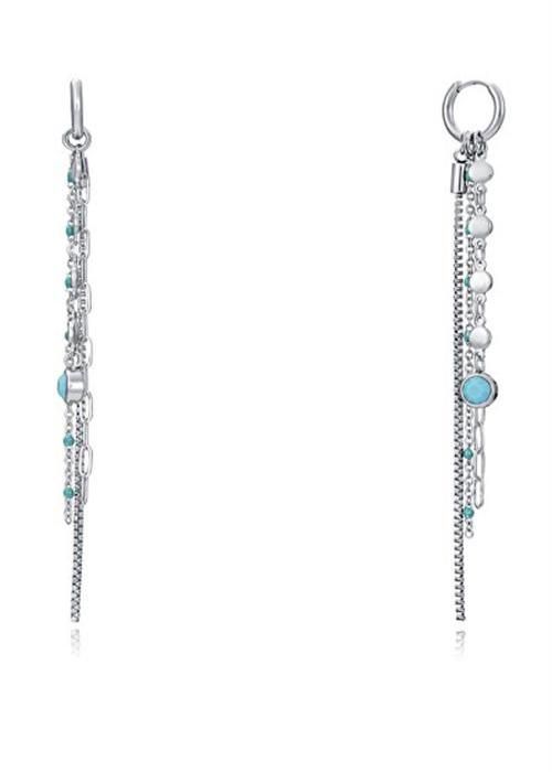 Boucles d'oreilles - Viceroy - Kiss 15132E01000 - Acier - Pendentifs en émail vert - Zircon cubique bleu