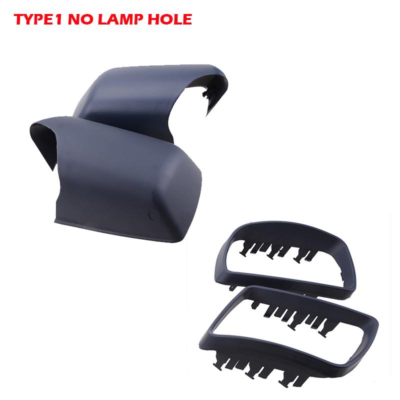 Passend für BMW E53 X5 2000–2006, Seitenspiegelabdeckung mit Rahmen, mattschwarz, Rückspiegelkappen, Autozubehör