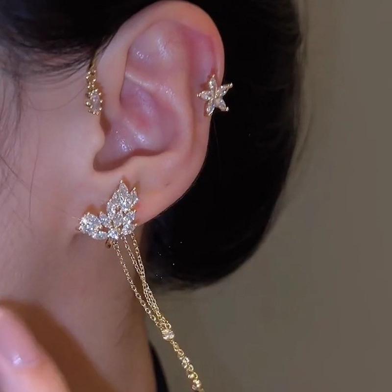 2026 Star Leaf Tassel Earmuff Earrings: Multi-functional Jewelry