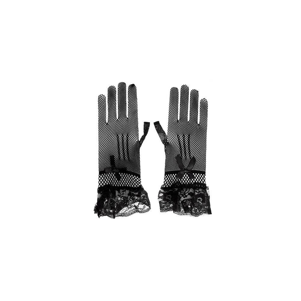 Short Women Lace Mesh Gloves Thin Etiquette Dress Gloves Holiday Princess Birthday Party Gloves