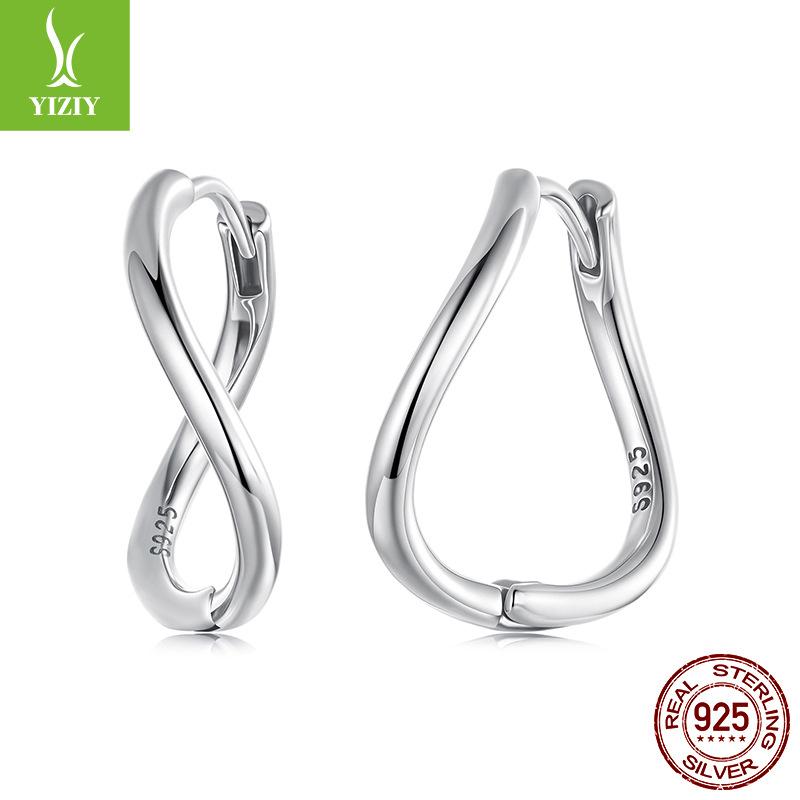 S925 Sterling Silver Wavy Line Ear Buckle, Simple And Exquisite Sterling Silver Whole Body Earrings Earrings