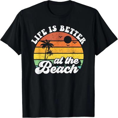 Life Is Better At The Beach Retro Summer Vacation Women Gift T-Shirt