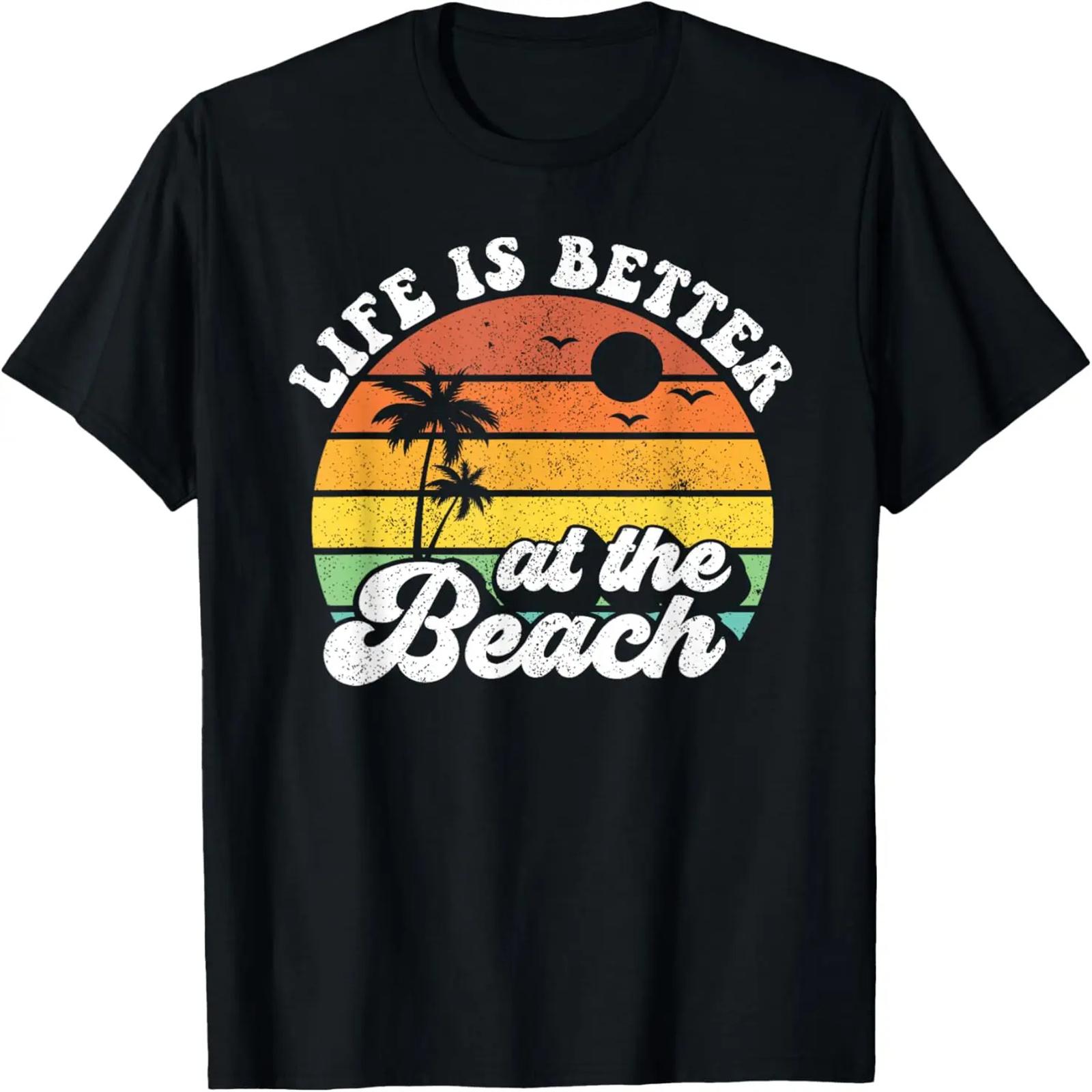 Life Is Better At The Beach Retro Summer Vacation Women Gift T-Shirt S