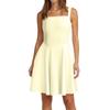 Women's Spring Summer Casual Square Neck Colour Dress Sleeveless Dresses