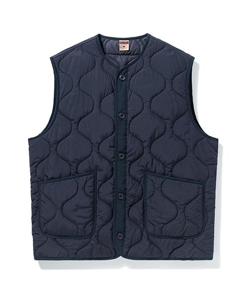 Fluke Oversized Quilted Vest Navy Fvt203