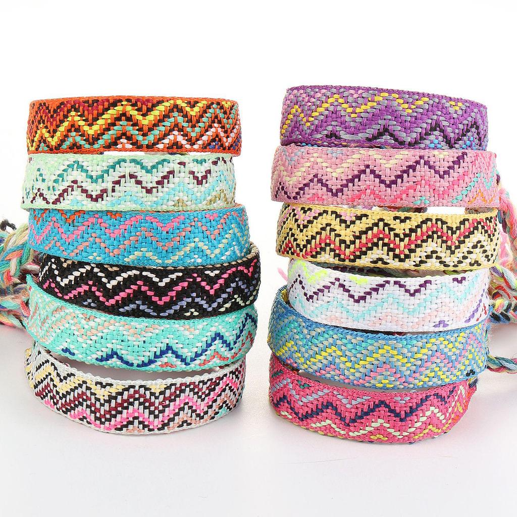 Trendy Woven Rope Drawstring Plaid Bracelet for Women