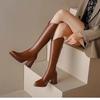 Fashion Women Long Boots Fashion Pointed Toe Thick Heel Knee High Boots Autumn Winter Ladies Elegant Party High Heel Shoes Bota Feminina