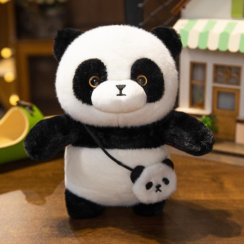 

Cute cute dressed panda doll plush toy black and white red panda doll children accompany soothing doll 25cm（0.23kg）