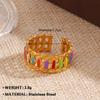 Stainless Steel Geometric Flower Color Ring Female,Fashionable, Trendy, Personalized, Hip-hop, Oil Drop Ring Accessories, Gifts