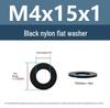 PA66 Nylon Wear-Resistant Flat Insulation Washer, Black & White, Round, Sizes M2-M24