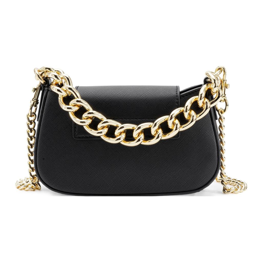 Versace Jeans Couture Gold Letter Logo Chain Polyester Shoulder Tote Bag Small Women handbags Black 74VA4BL4-ZS467-899