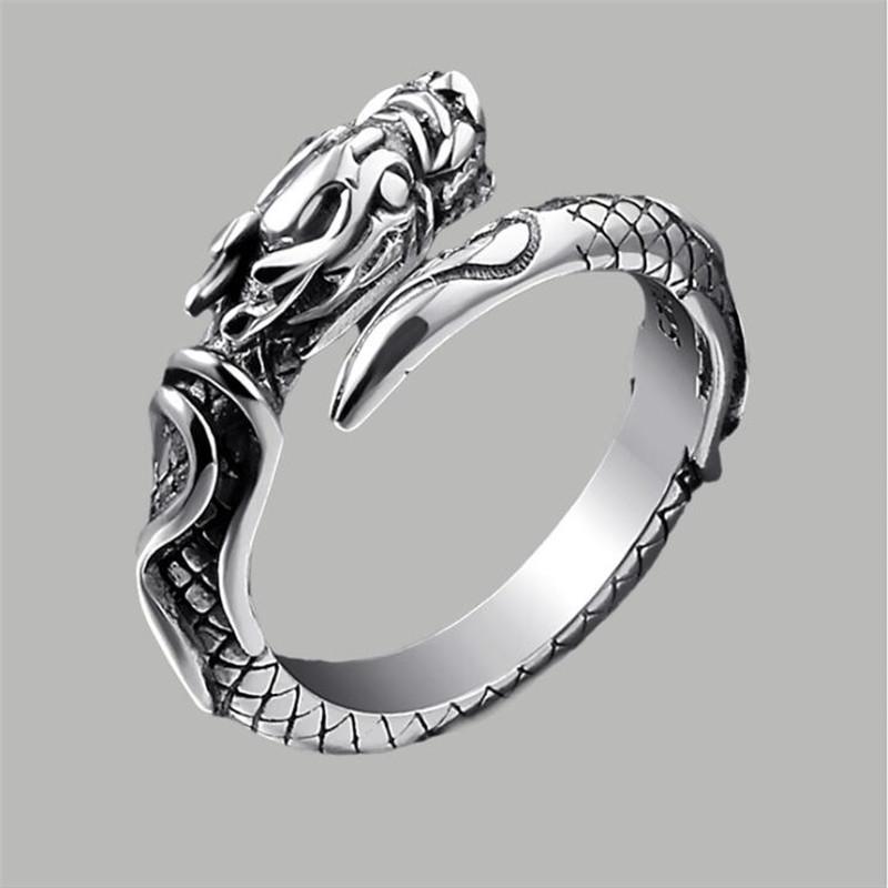Dragon Prosperous Retro Personality Copper Jewelry Domineering Animal Temperament Opening Rings R186