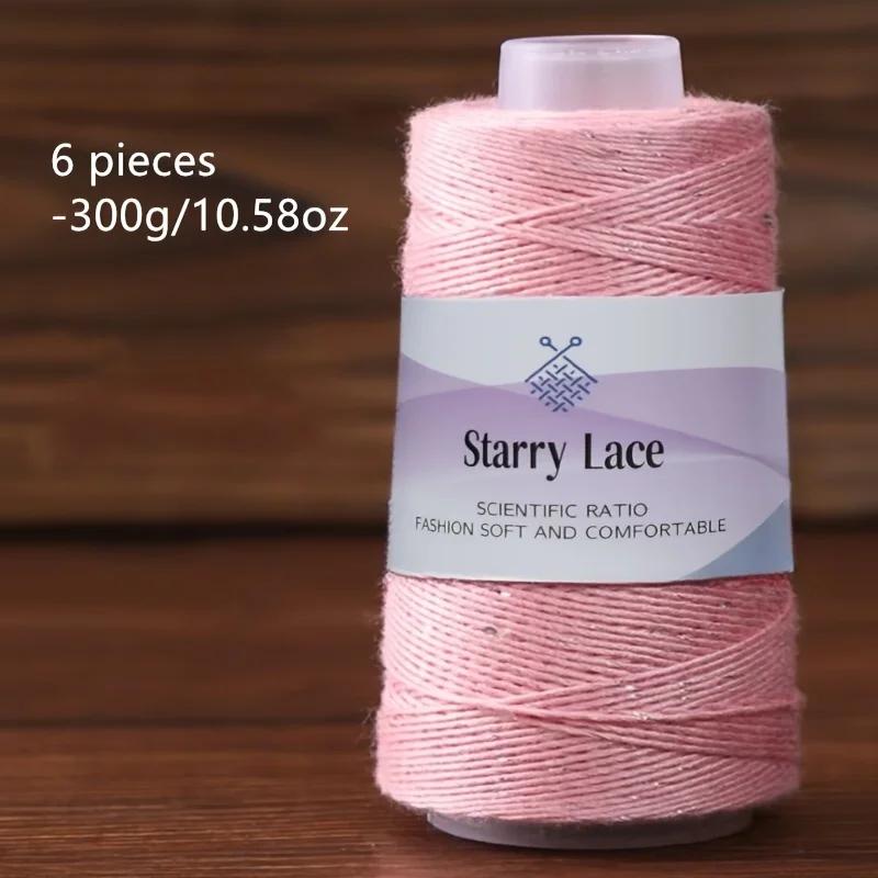 6 pezzi di filato di pizzo per lavorare a maglia e uncinetto 60% cotone 50 g/pz 175 m/pz Filato morbido e traspirante per maglioni, sciarpe, cappelli Filato per uncinetto