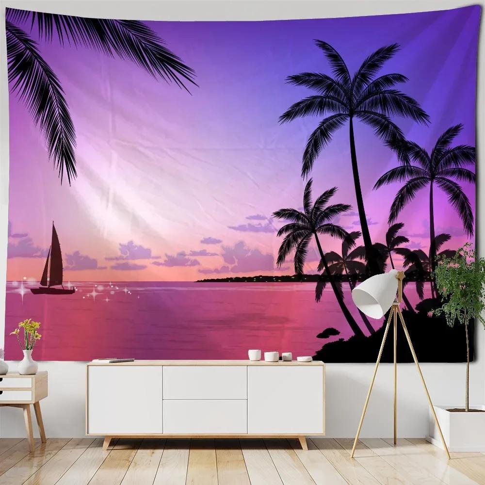 Tree starry sky tapestry dreamy landscape forest mural room art decoration living room bedroom hippie wall hanging blanket