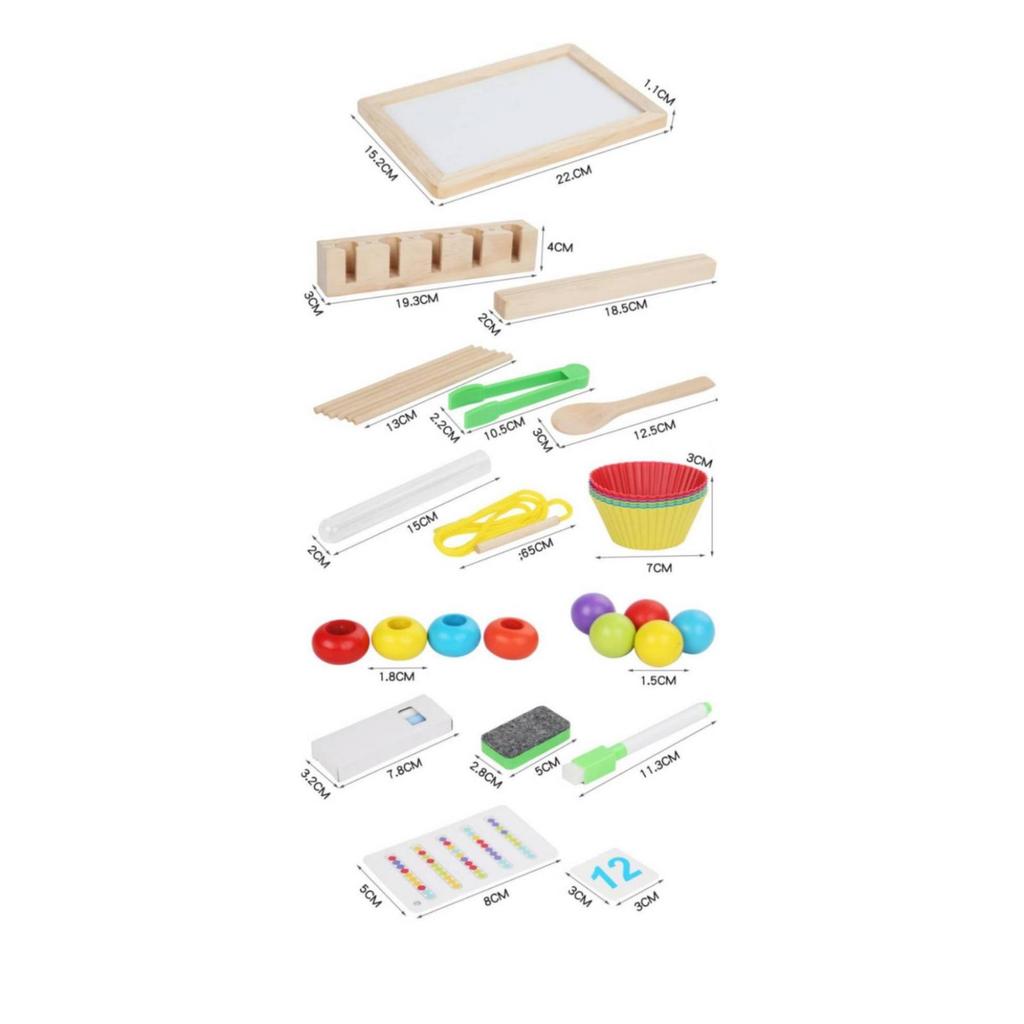 Counting Matching Toy Arithmetic Cards Bead Sorting Clear Tubes Activity Set for