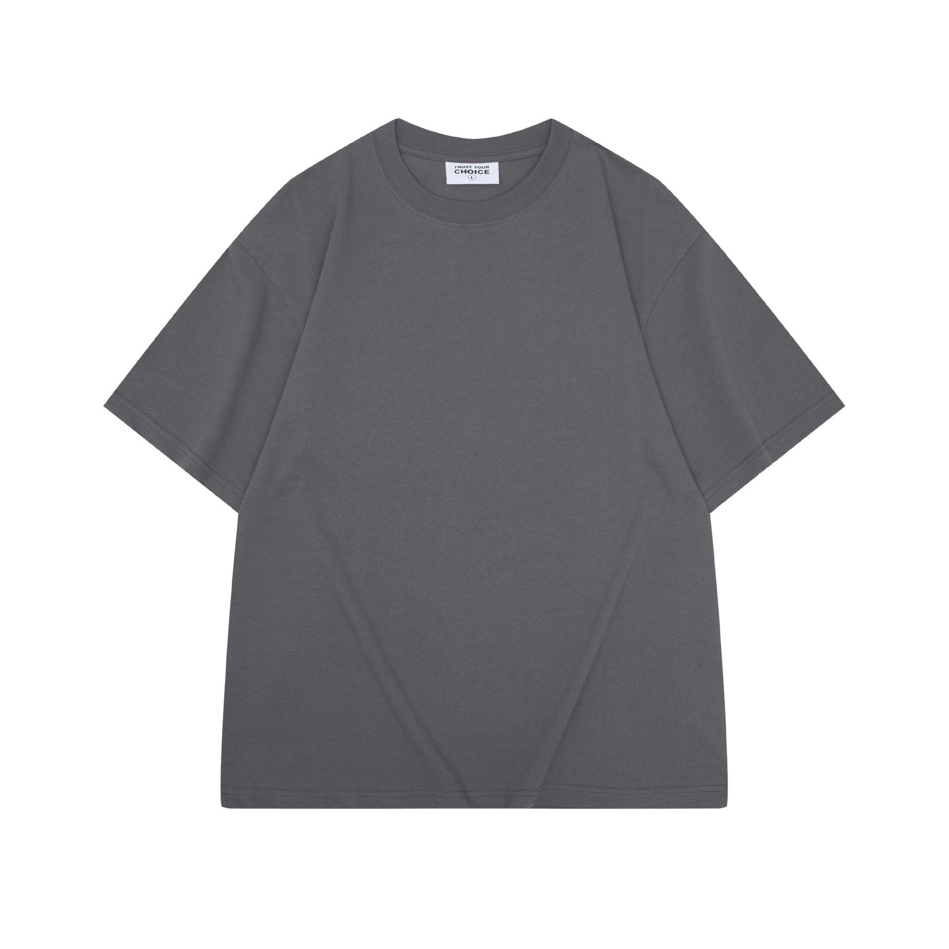 

280 г Футболка из гребенного хлопка в гонконгском стиле с приспущенным плечом и круглым вырезом с логотипом Extra Large