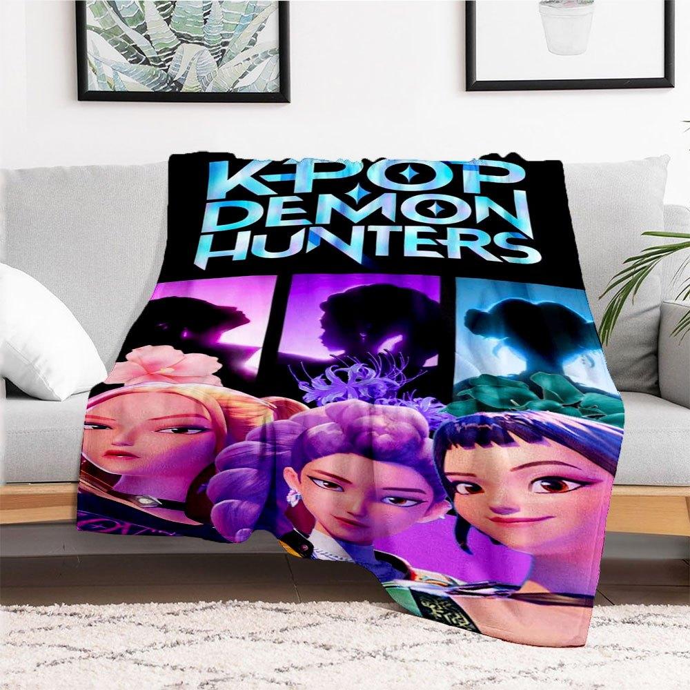 "K-POP DEMON HUNTERS: The Ultimate Fan Gear Collection!"Blanket Lightweight Flannel Throw Blanket for Sofa, Bed, Travel, Camping, Livingroom