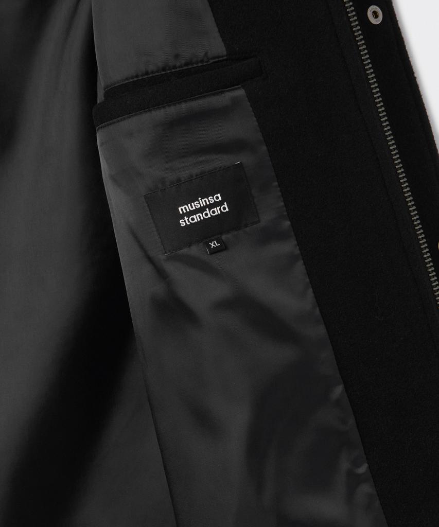 Musinsa Standard Wool Blend Oversized Hooded Short Coat [Black]