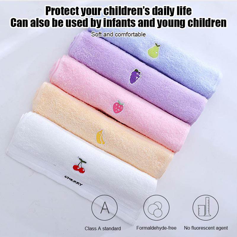 Selling Children's Pure Cotton Fruit Cartoon Primary Baby School Students Face Towel Soft Absorbent Household Bath 25*45 Towel