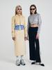 Ce Yeon Soft Velvet Long Skirt Yellow Beige