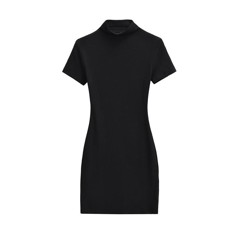 

Slim-Fit High-Neck T-Shirt Dress for Women – Elegant, Stretchy, Hip-Hugging Medium