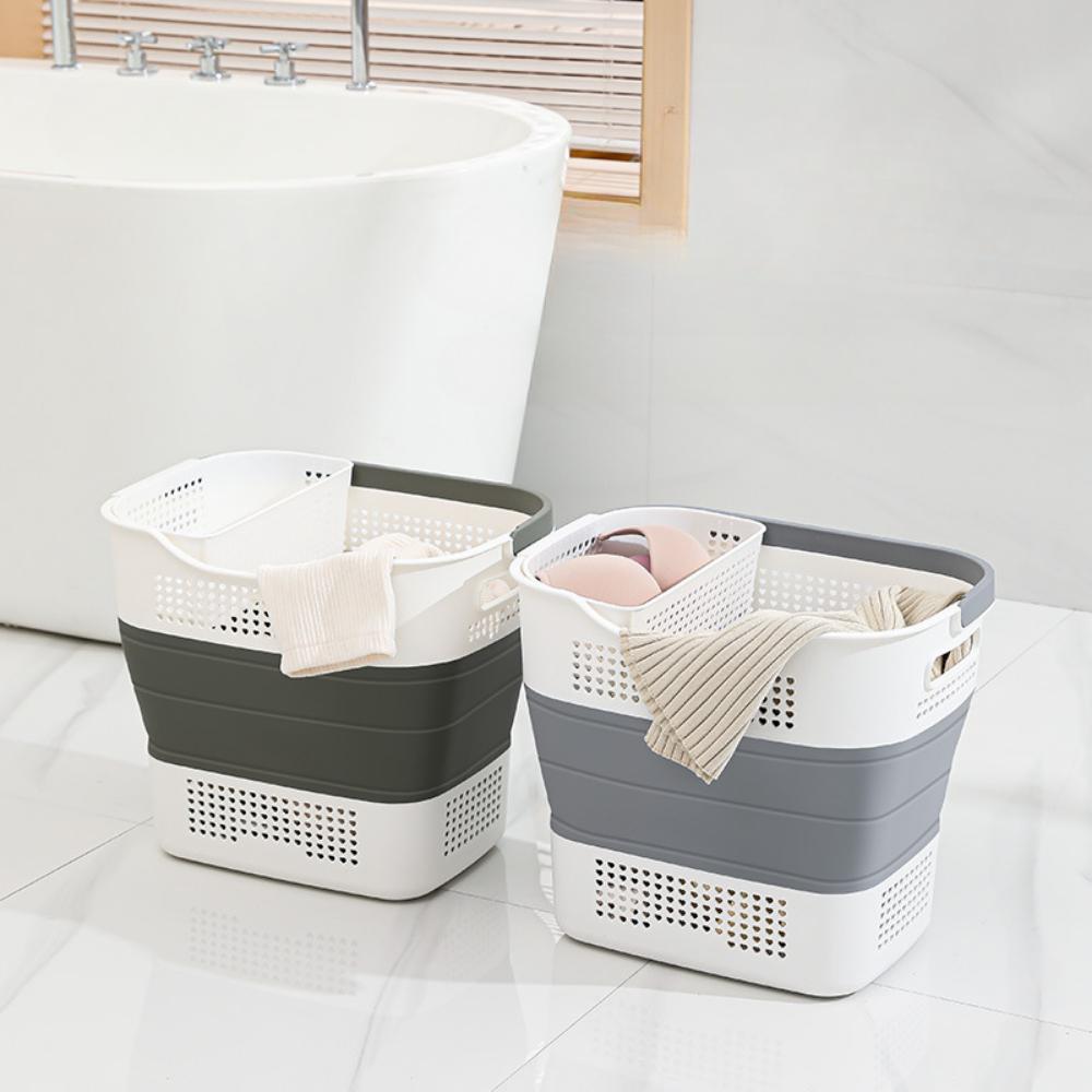 Folding Dirty Clothes Basket Hollow Out Moisture-proof Household Laundry Basket High-capacity Student Dormitory Clothes Baskets