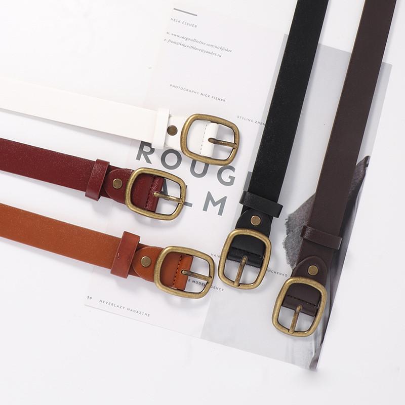 Womens Belt Simple Versatile Retro Korean Style Student Leather Jeans Dress