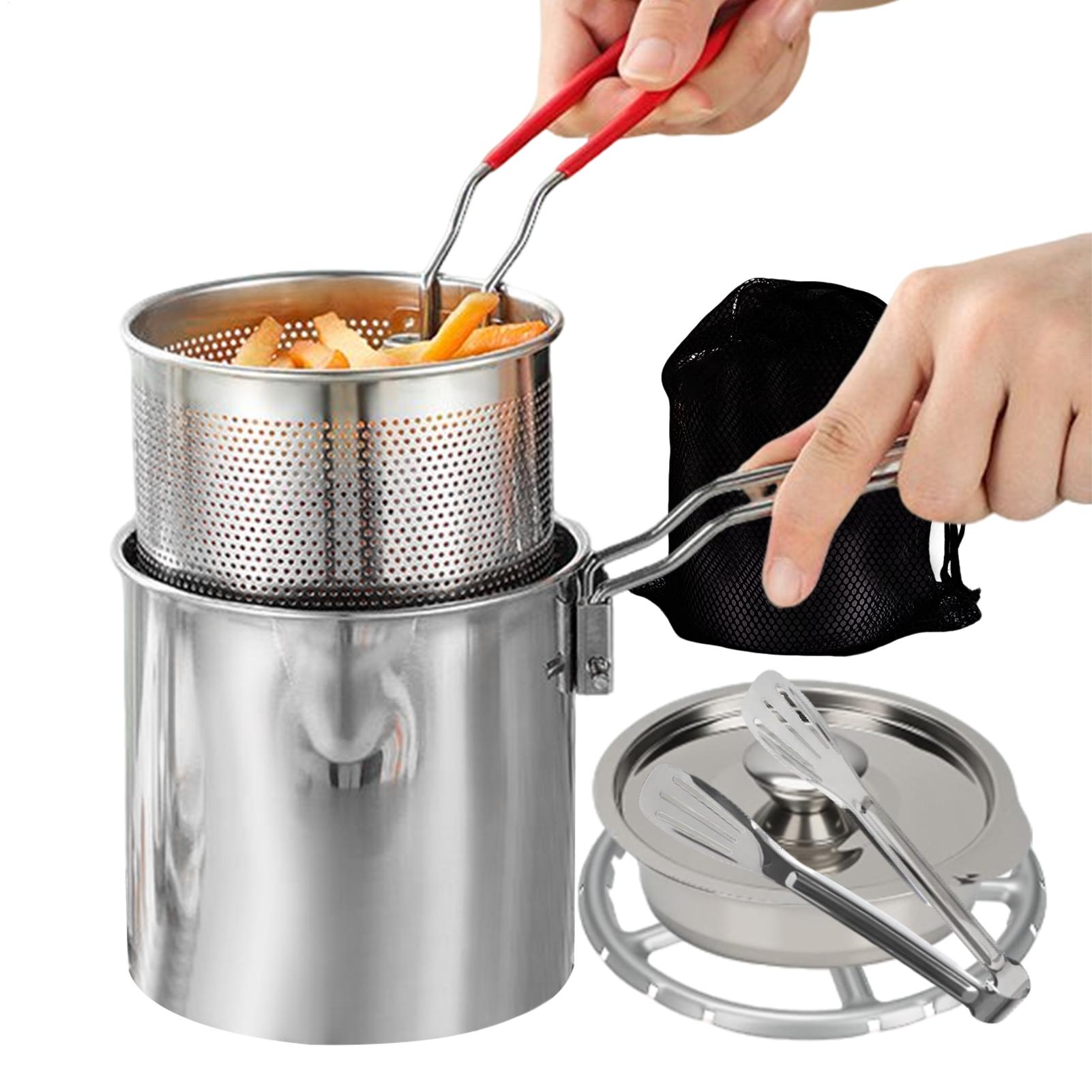 Stainless Steel Deep Fryer with Frying Basket Multifunctional Oil Fryer Pot Kitchen Specific Frying Chicken Fries Cooking Tools China Mainland