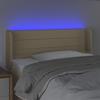 Vidaxl Zagłówek Do Łóżka Z Led, Kremowy, 93X16X78/88 Cm, Tkanina